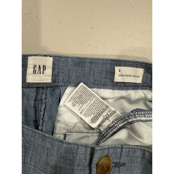 NEW Gap Chambray Girlfriend Pants Womens 30" Travel 100% Cotton Workwear Minimal - Picture 3 of 7